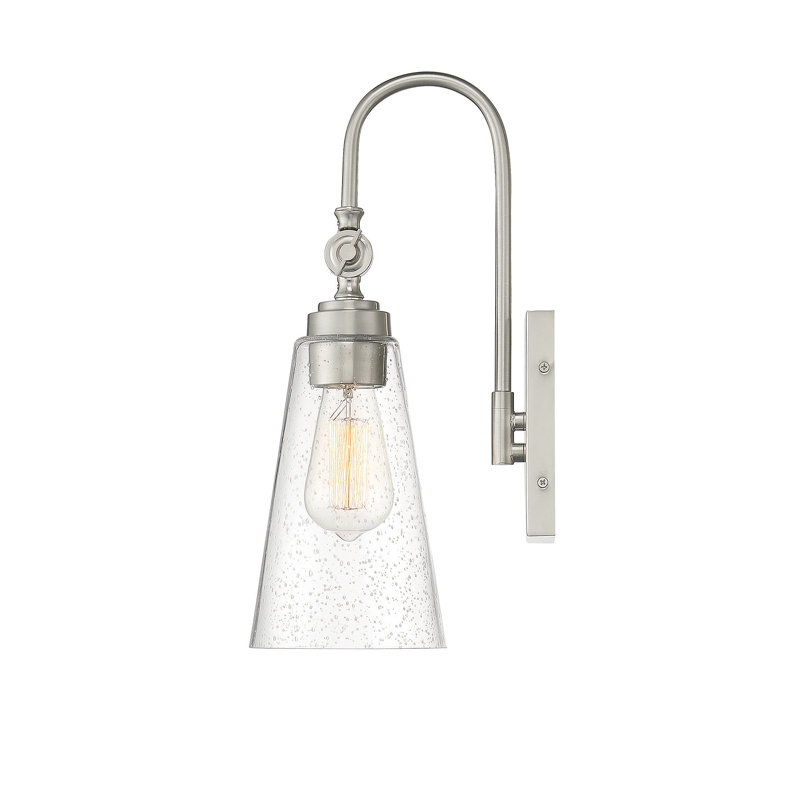 Picola 1 - Light Dimmable Armed Sconce in Satin Nickel, Satin Nickel
