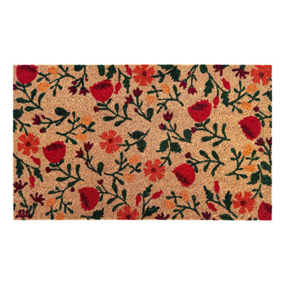 Scarlet Blooms Doormat, 18" x 30"