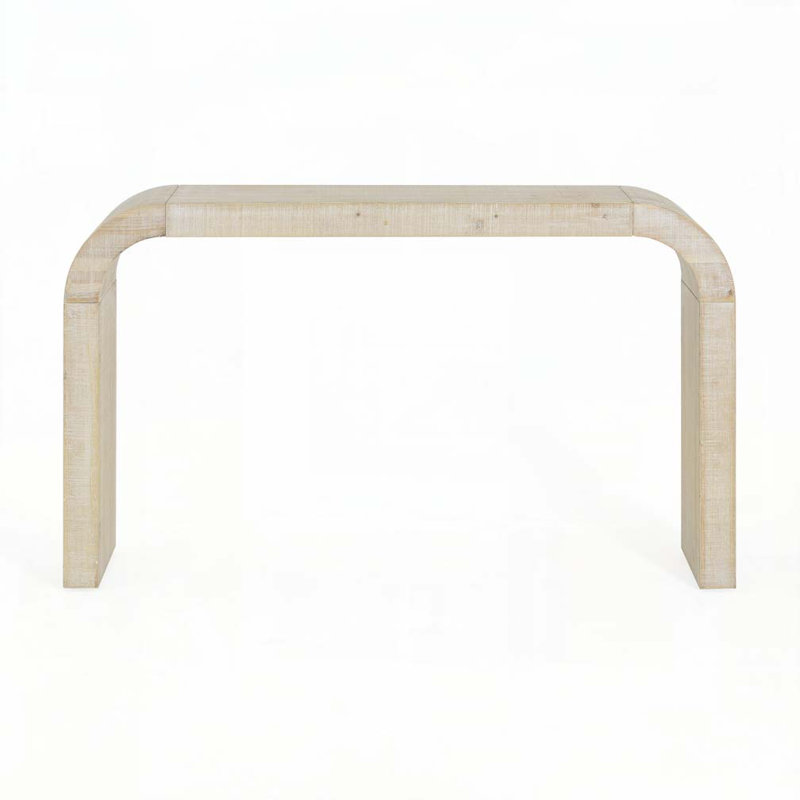 Console minimaliste avec des lignes élégantes et un bord en forme d'arc, Naturel