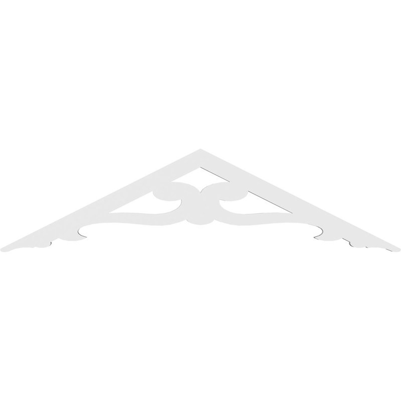 Brontes Signature Urethane Gable Pediment, Primed Tan, 12"H x 48"W, 6/12