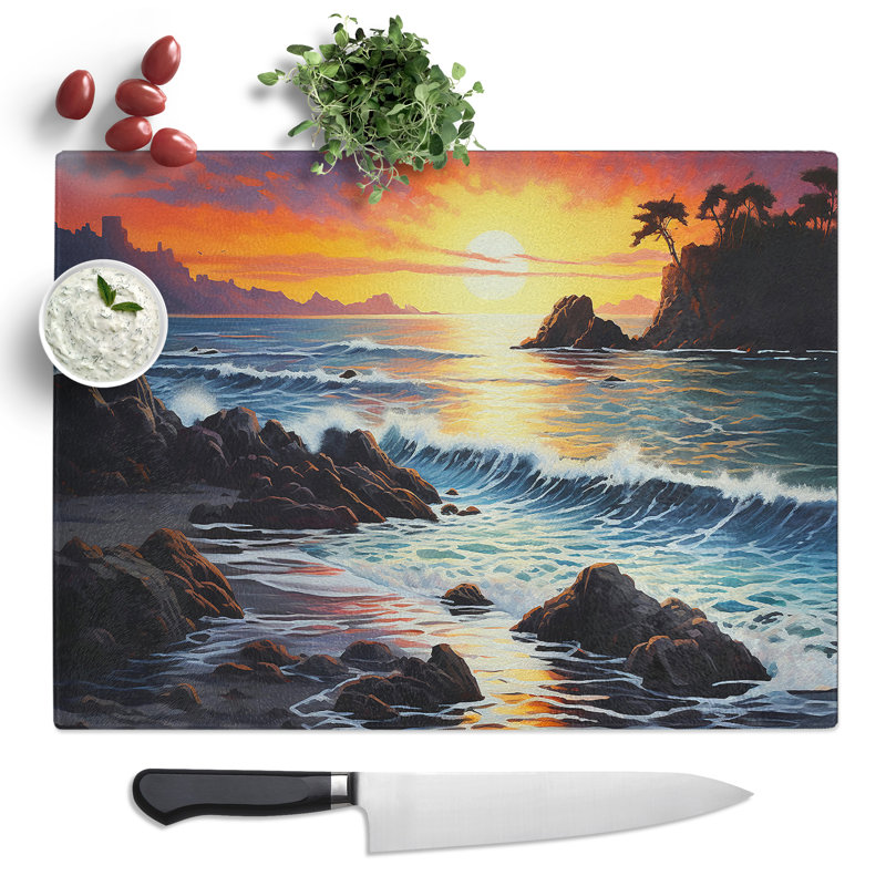Seascape Landscape  Glass Chopping Board
