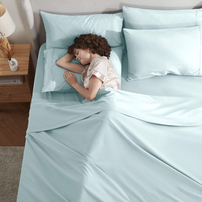 Ensemble de draps en microfibre Hotel Luxury, Bleu aqua, Double