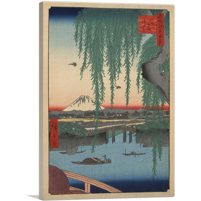 Pont Yatsumi par Utagawa Hiroshige, reproduction d'art sur toile tendue