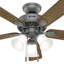 Ventilateur de plafond standard à 5 pales 44 po avec chaînette et ensemble d'éclairage DEL Swanson ENERGY STAR® 44 po-95544735-95544740