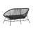 61.25'' Wide U-Shaped Wicker Loveseat with Cushions-417031046