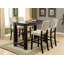 Table de salle à manger à hauteur de comptoir, 60 x 30 po, bois massif, 1 pièce, noir antique, 4 sièges