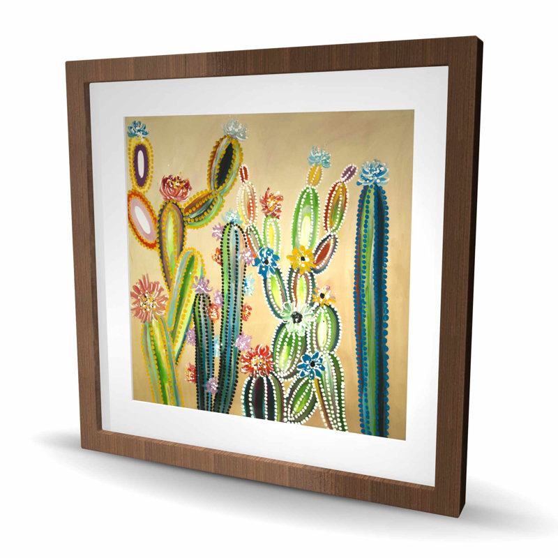 Desert gems - Floral Botanical, reproduction encadrée pour la décoration intérieure, Brun, H 24 po x l 24 po
