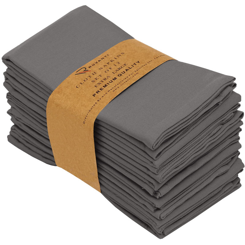 Mustard Cotton Blend Square Cloth Napkins Set of 12
