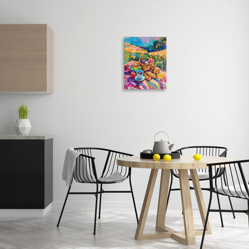  «Bright Impressionist Picnic Canvas Wall Art» par LSR Design Studio, H 20 po x l 16 po