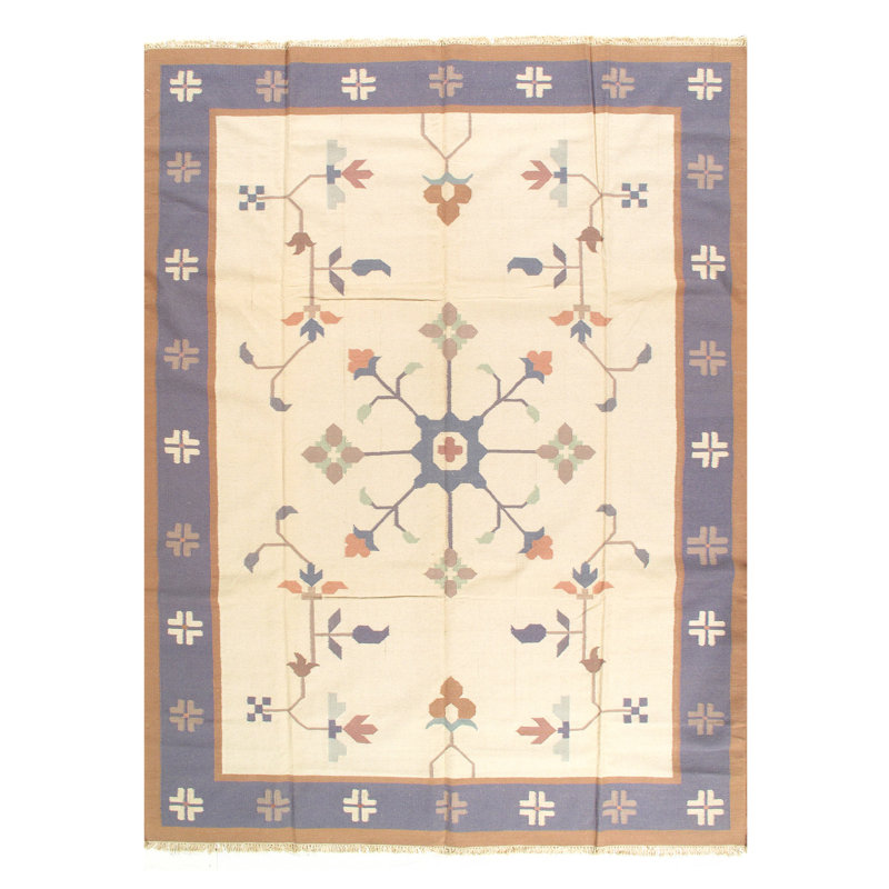 One-of-a-Kind Rectangle 9'2" X 12' New Age Wool Area Rug in Ivory/Gray