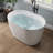 Tidal 43'' Acrylic Freestanding Tub With Seat, Deep Soaking Acrylic Bathtub with Overflow Drain-136951676-131410275