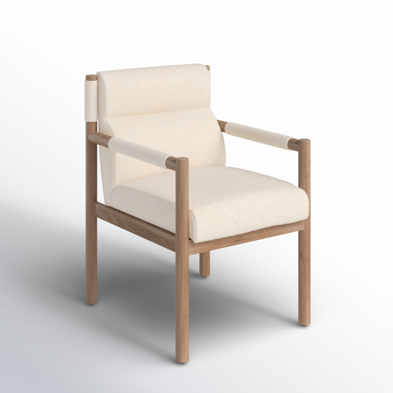 Kiano Upholstered Arm Chair, Beige Fabric