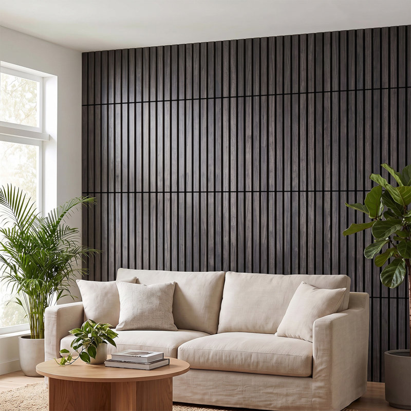 16-Pack Self-adhesive Acoustic Wood Slat Wall Panels for Interior Decor