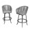 Ensemble de 2 tabourets de bar pivotants pour patio, en rotin - Chaises de salle à manger d'extérieur tissées avec coussins (beige)