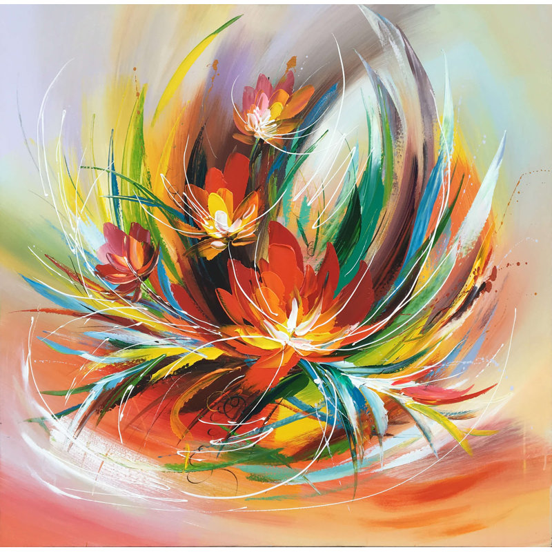 Fleurs - peinture sur toile