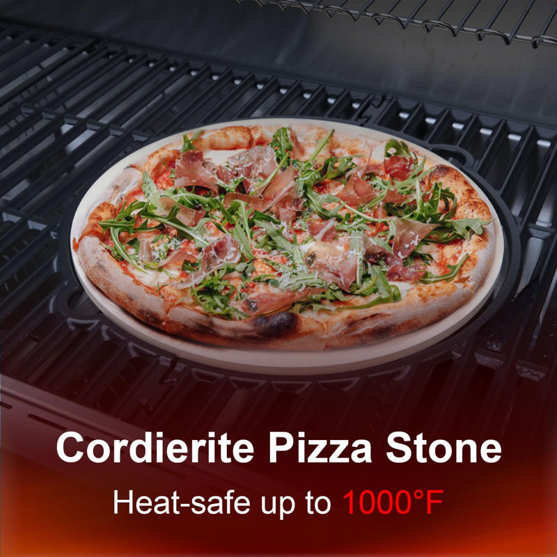 12-Inch Round Tan Cordierite Pizza Stone