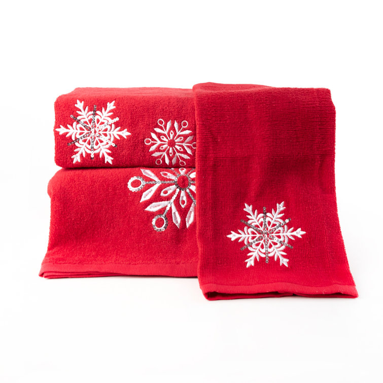 Holiday Red Embroidered Monaco Set Of 2 Kitchen Towels – KAF Home