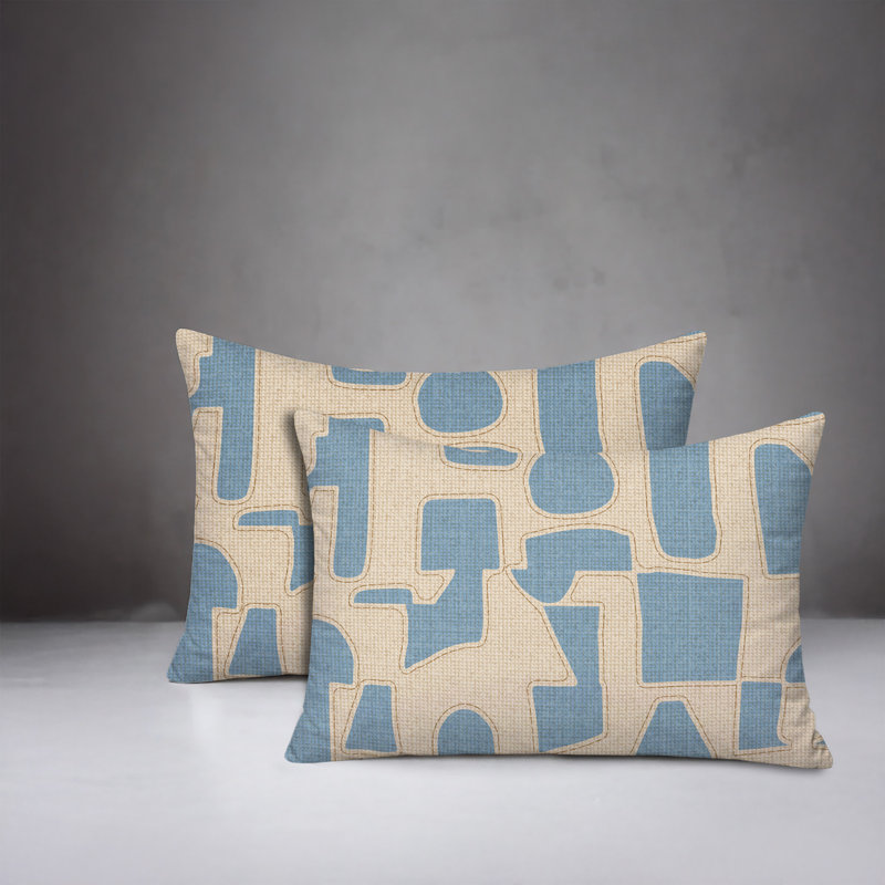 Coussin intérieur / extérieur réversible Jara, 25 x 18, Bleu