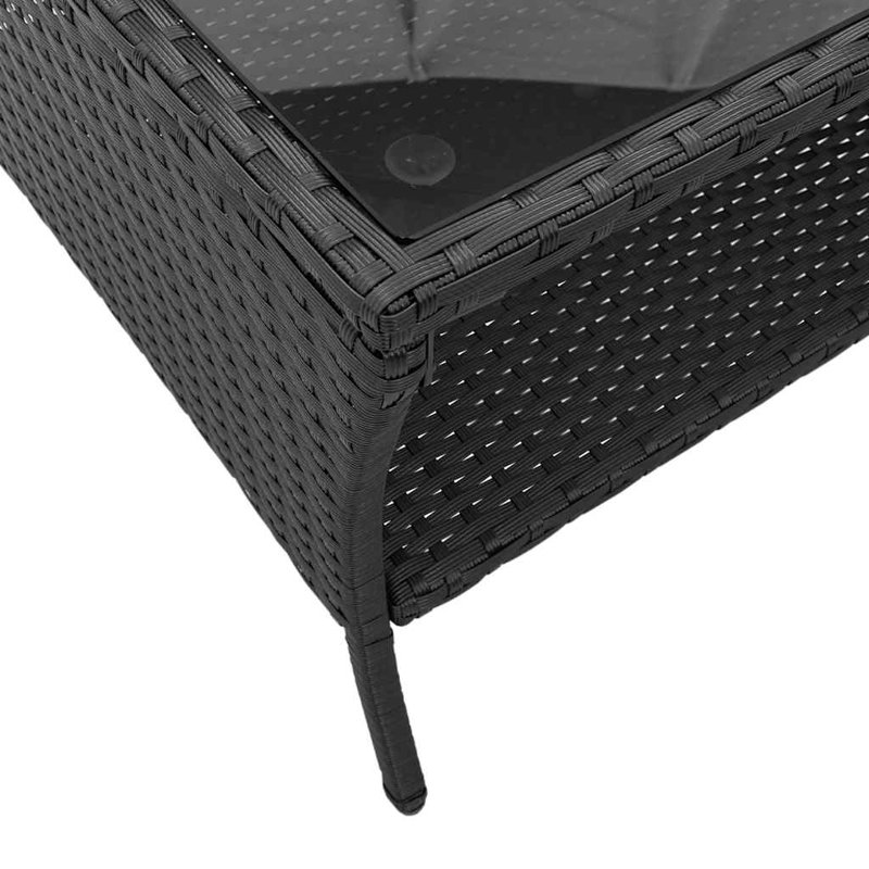  Housse de protection moyenne en rotin PE pour canapé de jardin noir et blanc crème, Blanc, crème, Noir