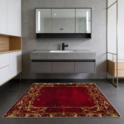 Gilded Victorian Style Area Rug, Soft And Lightweight, Suitable For All Seasons, Easy To Maintain And Easy To Clean, Machine Washable Carpet Floor Mat, Suitable For Living Room, Bedroom, Hallway, Entryway, Balcony, Room Decor, Home Decor, Outdoor Decor
