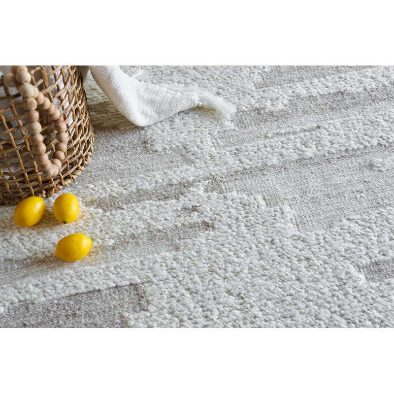 Canyon Wool Area Rug in Ivory/Beige, Rectangle 8' x 10'
