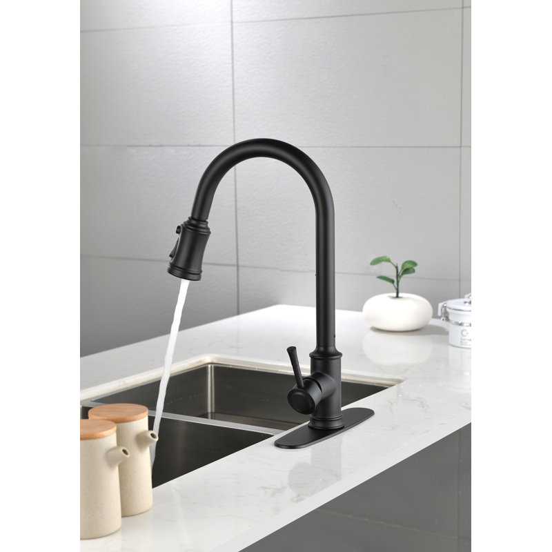 Single Handle High Arc Pull Out Kitchen Faucet,Single Level Stainless Steel Kitchen Sink Faucets With Pull Down Sprayer