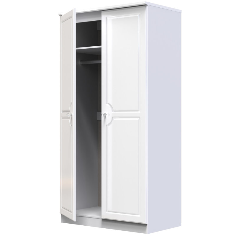 Conover Manufactured Wood Wardrobe, White Gloss/White