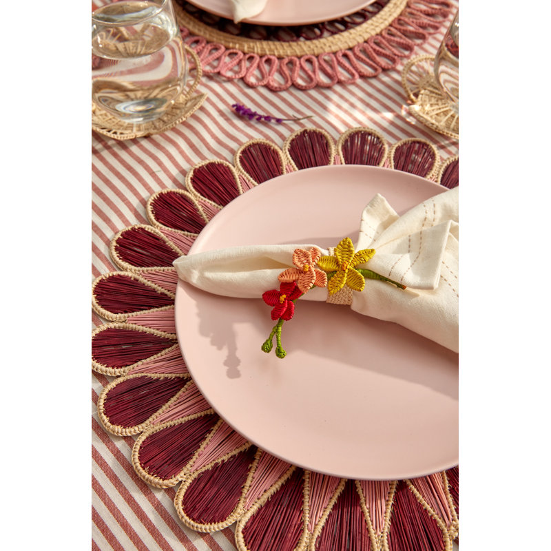 Napperon Drops - ensemble de 2, Bourgogne / rose