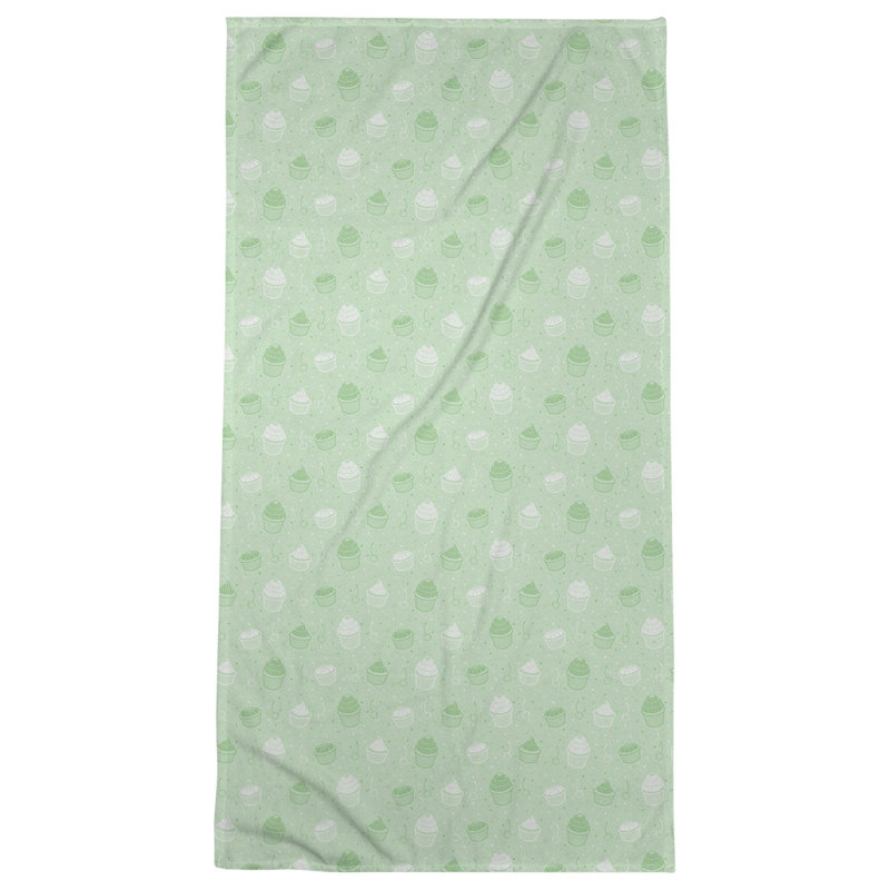 Katelyn Elizabeth Cotton Blend Bath Towel, Green/White