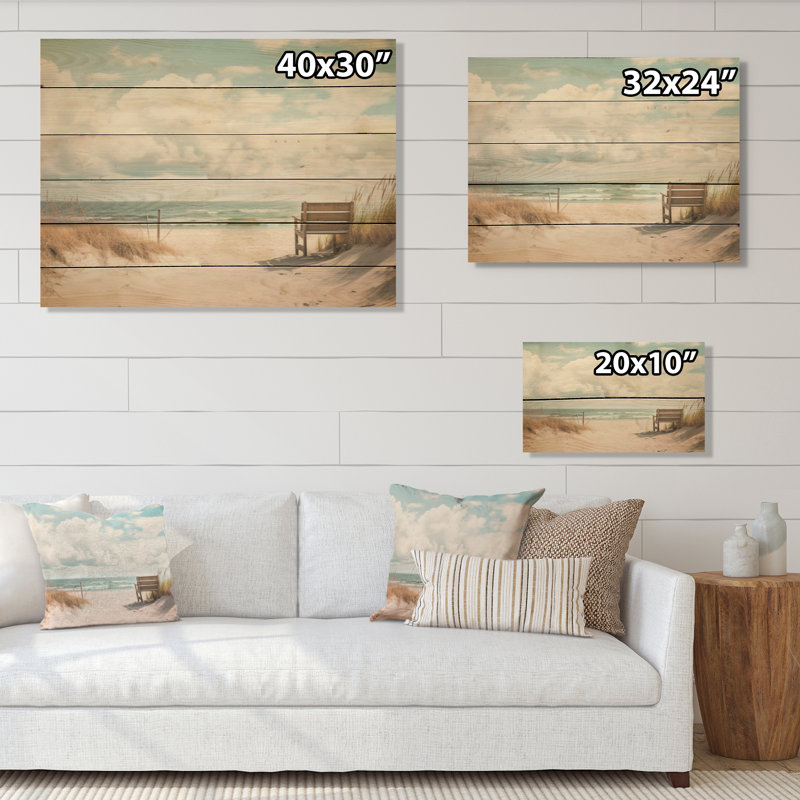 «Beach Grass Landscape II», reproduction sur bois, H 30 po x l 40 po x P 0,78 po