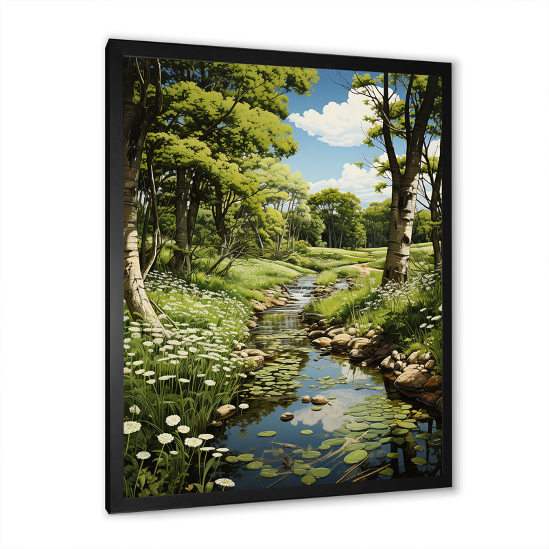 «Amercian Basswood Tree Forest I», reproductions d'art mural, H 32 po x l 24 po x P 1 po, Cadre photo noir