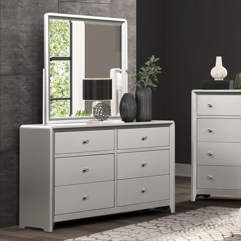 Commode 6 tiroirs avec miroir Edmondfon