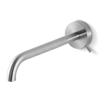 Acquaco Linki Round Wall Mount Single-Hole Single Handle Bathroom Lavatory Faucet with 9-1/4'' Spout Reach