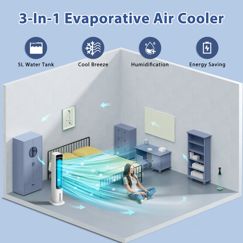 Oylus 1300 Portable Evaporative Cooler with Remote Included
