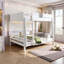 Lit double superposé double avec tablettes de rangement, échelle et garde-corps, conception détachable-129527444-129527446