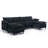 Modular Sofa,U Shaped Cloud Couch Comfy Set ,6-Seater, 2 Armrest Pillows,Convertible Sectional  Couch, Living Room,Apartment, Chenille(2 Movable Ottoman)-2130253982