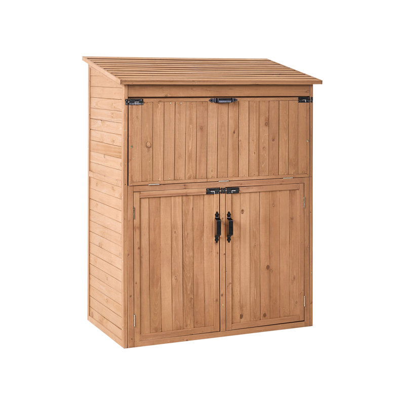 Garden Shed TOFFIA Fir Wood 127 cm 66 cm Brown