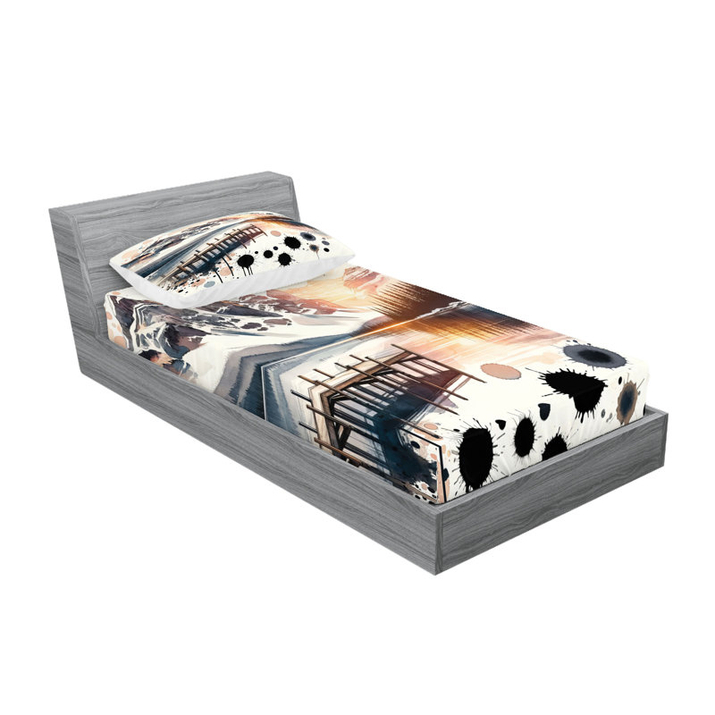Microfiber Sheet Set, Twin Sheet Set with 1 Pillowcase