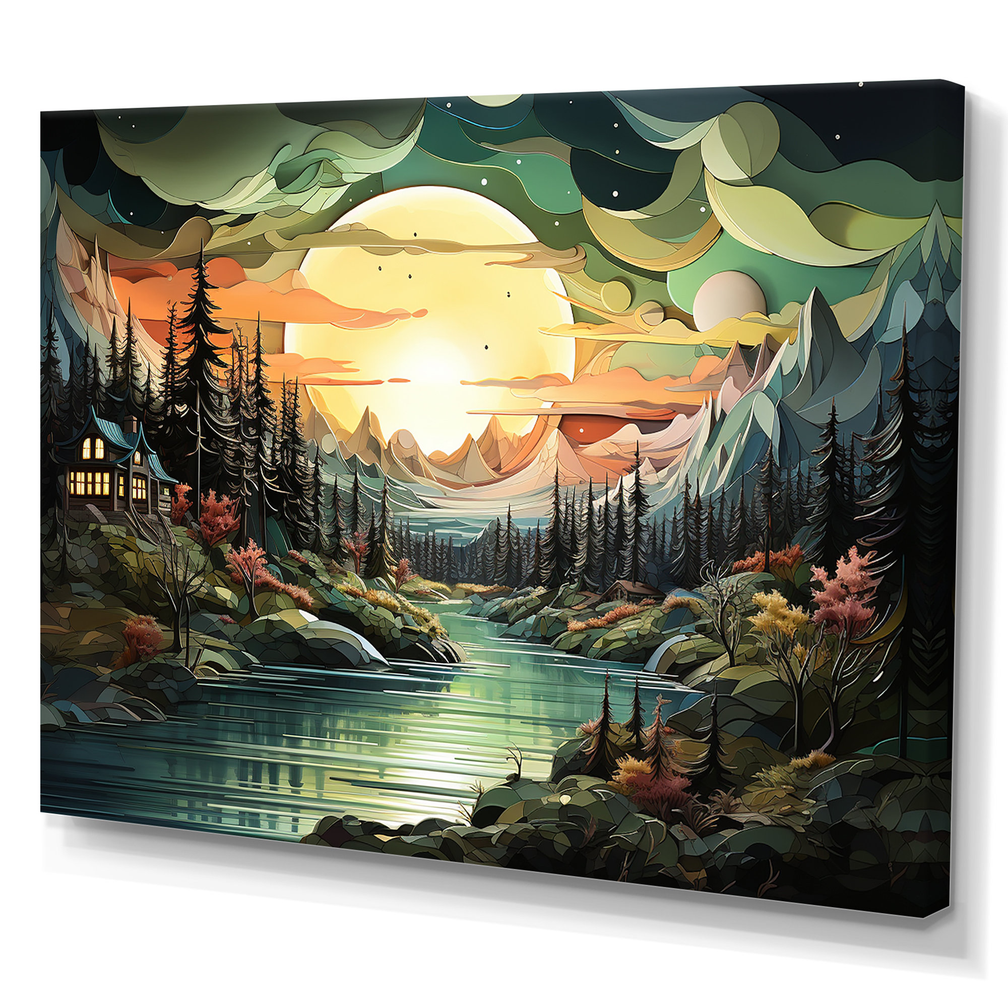 Loon Peak® Mountain Majesty Cloud Forests II - Forest And River Wall Art |  Wayfair, image size:2000x2000