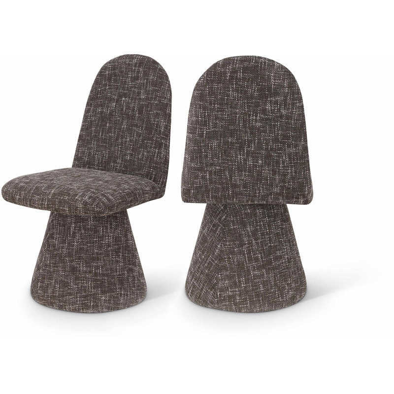 Chaise rembourrée Dunia, Tissu en polyester brun