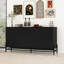 Buffet avec rangement, armoire d'appoint avec 4 portes sculptées, buffet avec tablettes réglables pour la cuisine, le salon et le vestibule