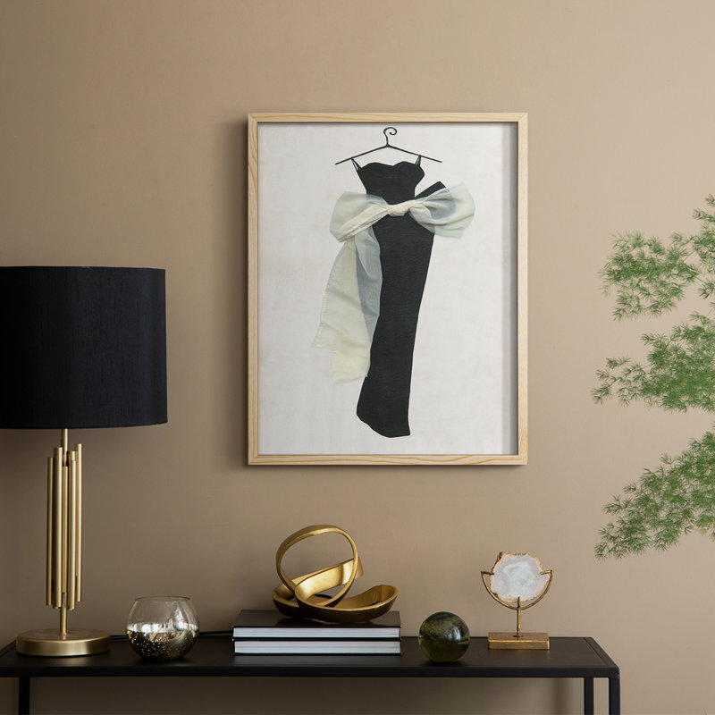 «Black Gown and Tulle I», reproduction encadrée - bois massif, Naturel, H 11 po x l 9 po