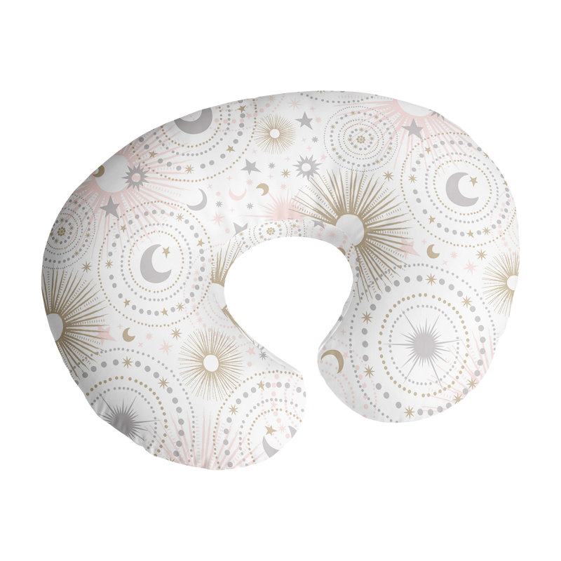 Watercolor Nursing Pillow Cover Case by Sweet Jojo Designs, Blush Pink/Gold