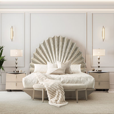 Fantosini King Fan Bed - Silver Leaf