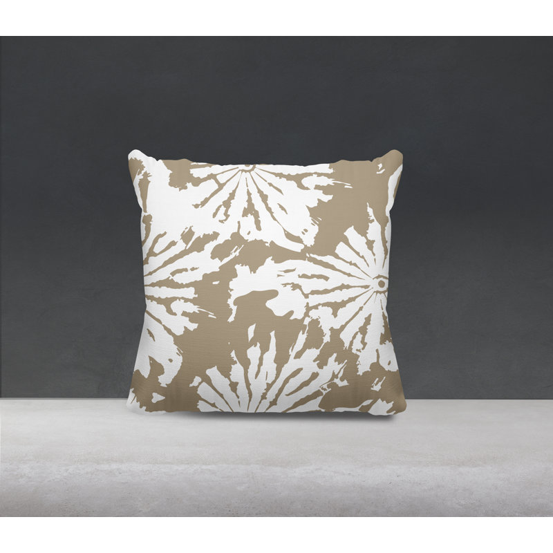 Coussin Cecil, H 15 po x l 15 po, Beige / Blanc