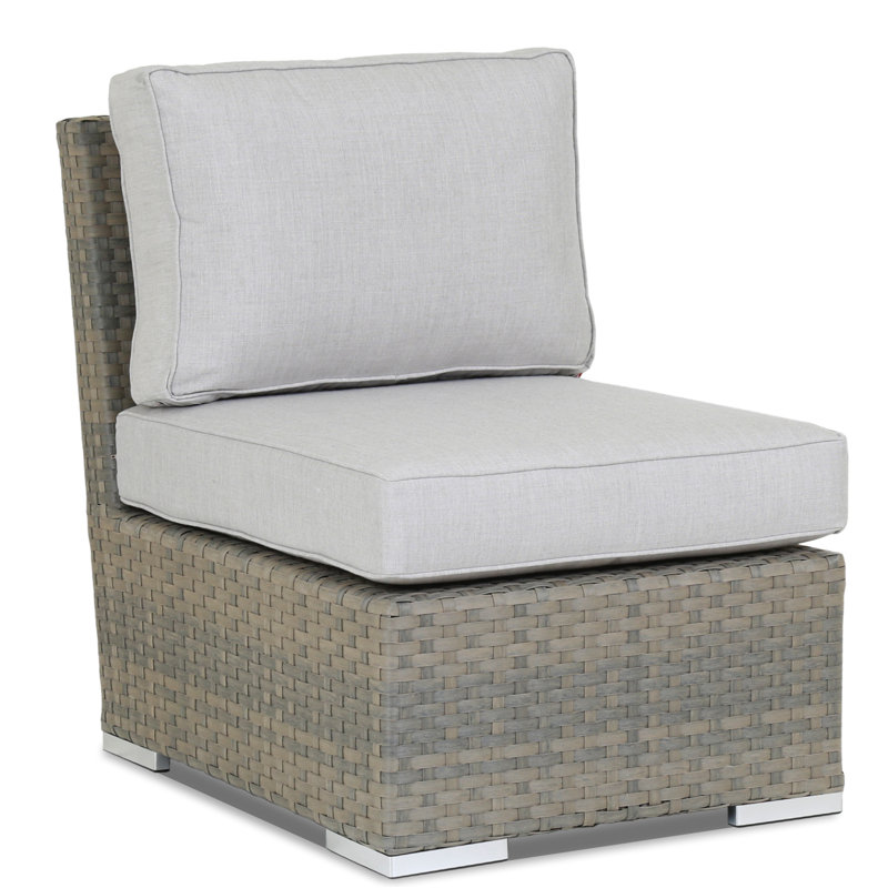 Chaise de patio sans accoudoirs avec coussins Majorca, Argent coulé Sunbrella®