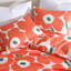 Unikko Orange/Green/White Organic Cotton Duvet Cover Set-408159260-467131657