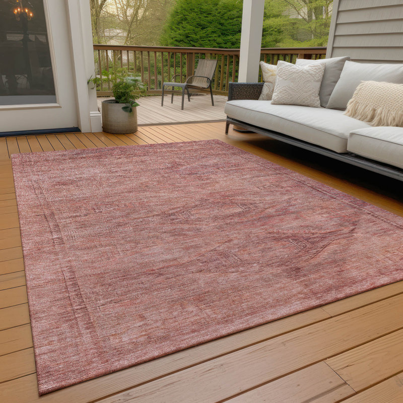 Tapis terre cuite intérieur / extérieur lavable à la machine Claudian ACN1631, Rectangle 10 pi x 14 pi