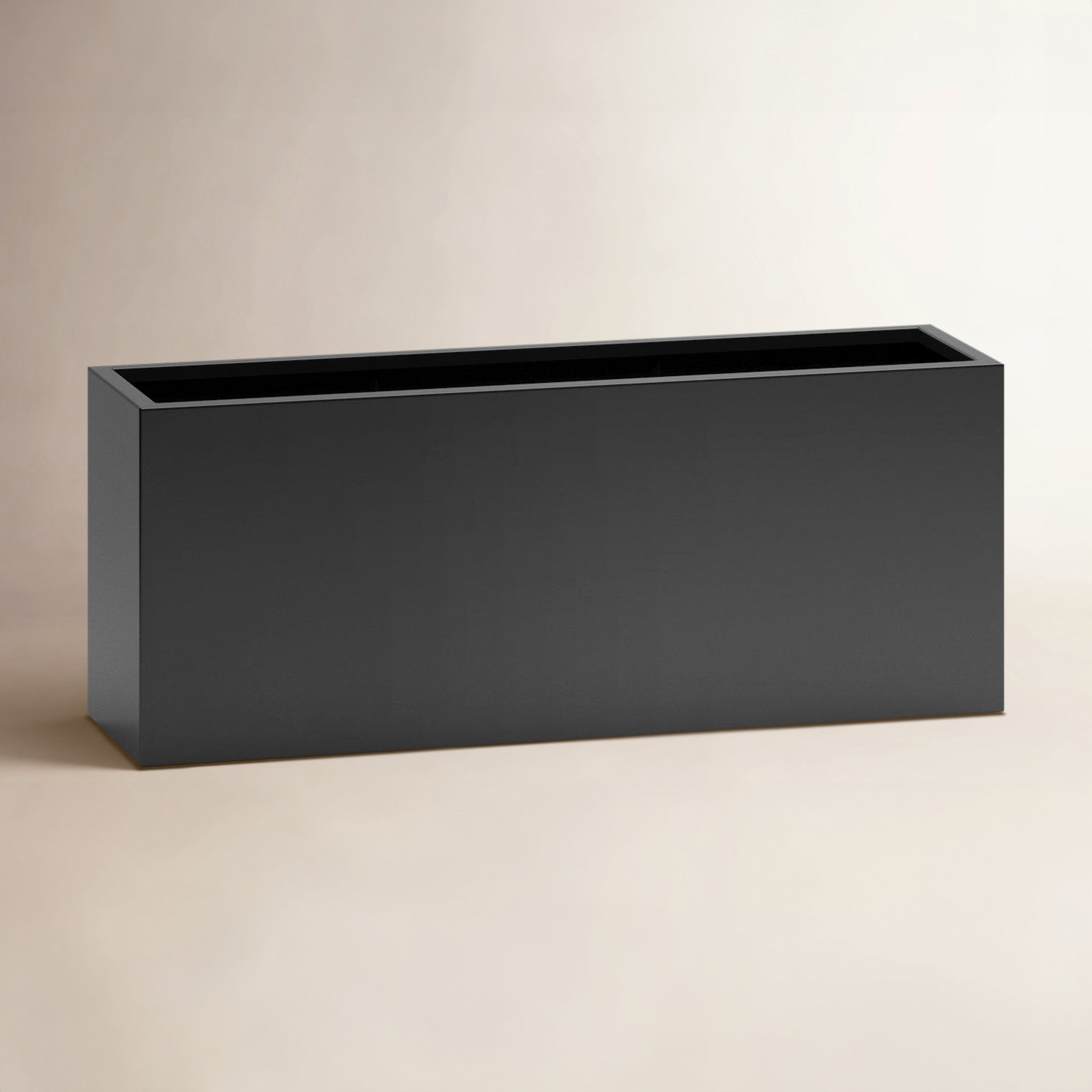 Roselia Handmade Planter Box, 24" H x 16" W x 48" D, Black