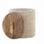 Wood Storage Ottoman Handwoven Wool And Mango Wood